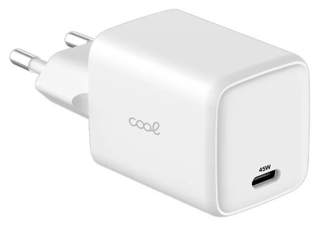 Cool Chargeur Réseau Universel Ultra Rapide PD USB-C 45W GaN Blanc