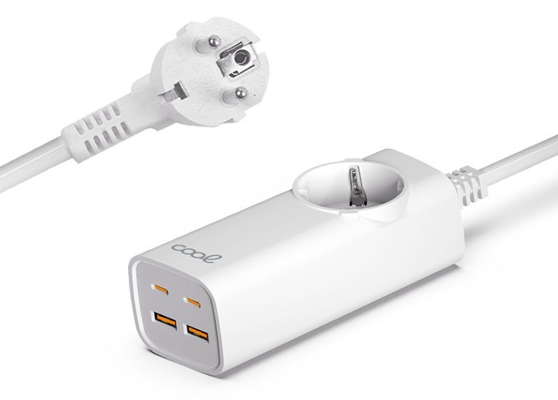 Cool Chargeur Multiport Universel 65W Multiprise 5 Ports Blanc