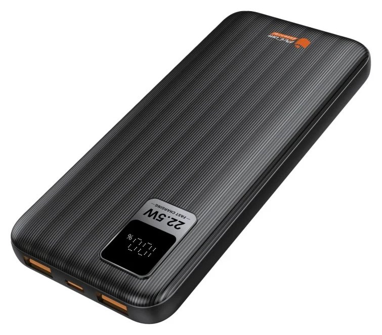 Batterie externe PcCom Essential 10 000 mAh 20 W + Charge rapide 22,5 W, indicateur LED, noir