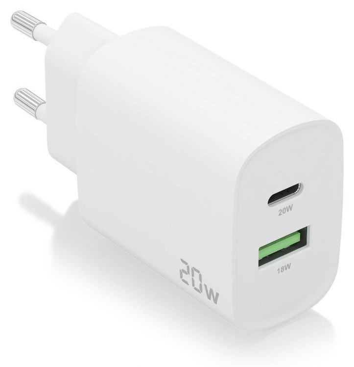 Chargeur Aisens A110-0754 20 W 1 x USB-C PD3.0 1 x USB-A QC3.0 Blanc