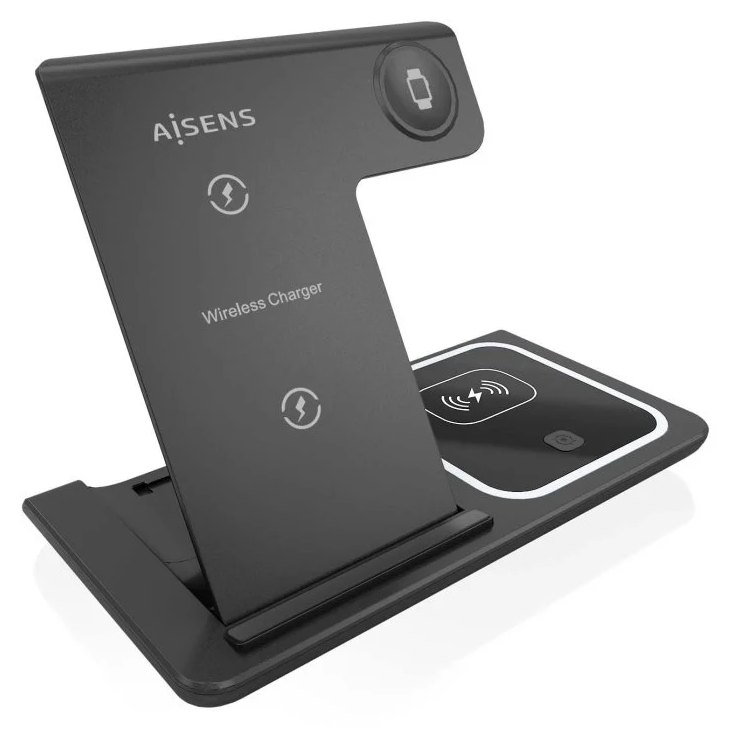 Chargeur sans fil USB-C 3-en-1 Aisens ASCH-15W3WC043-BK 15 W, noir