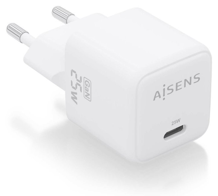 Chargeur Aisens ASCH-25W1P012-W 25 W GaN 1 x USB-C PD3.0 QC4.0 Blanc