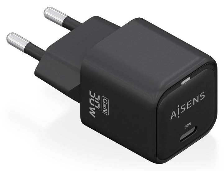 Chargeur Aisens ASCH-30W1P019-BK GaN 30 W 1 x USB-C PD3.0 QC4.0 Noir