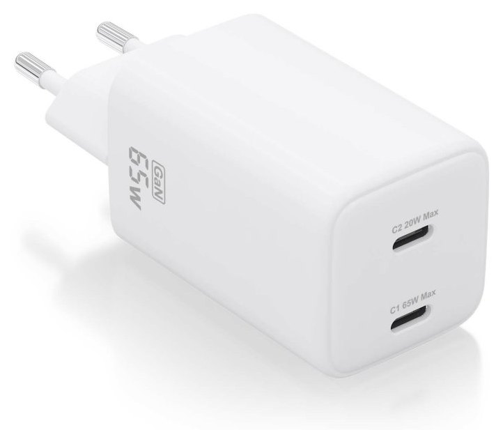 Chargeur Aisens ASCH-65W2P039-W 65 W GaN 2 x USB-C PD3.0 QC4.0 Blanc