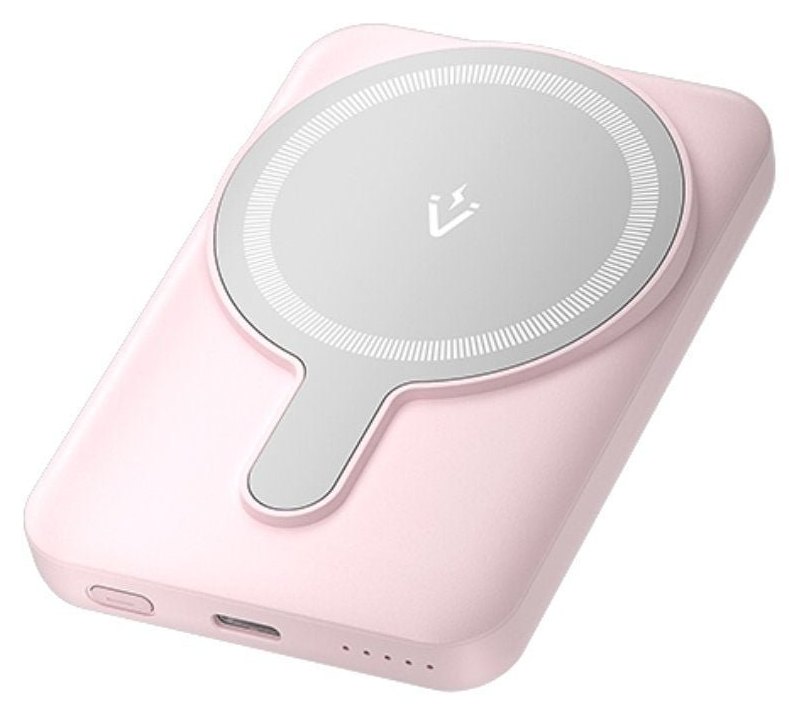 Batterie externe Vention FHSP0 5 000 mAh magnétique sans fil (USB-C + C + sans fil) 20 W Rose