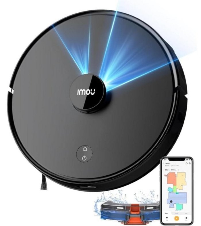 Aspirateur robot Imou RV1 avec cartographie LiDAR, 4 500 Pa, nettoyage et contrôle par