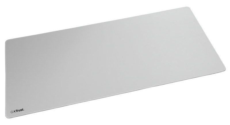 Tapis de souris de jeu Trust XXL blanc 900 x 400 mm, base antidérapante en PET, bords cousus