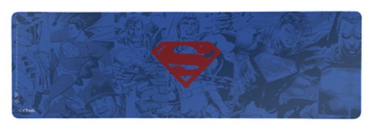 Tapis de souris de jeu Trust Superman XXL 930 x 300 mm, base antidérapante en PET, bords cousus