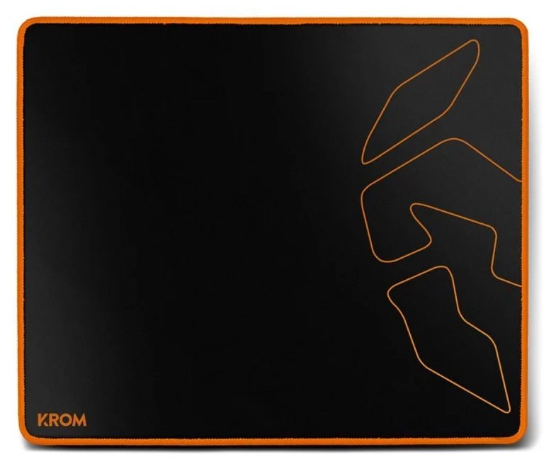 Tapis de souris gaming Krom Knout Speed Special Edition 320 x 270 mm, noir et orange, microfibre