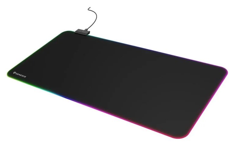 Alfombrilla de Ratón GENESIS Boron 500 XXL RGB Negro Monocromo Multicolor