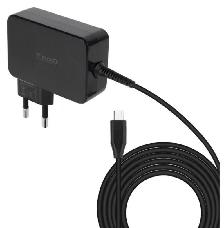 Cargador Portatif TooQ TQLC-USBCGAN100PD GaN USB-C 100W Noir