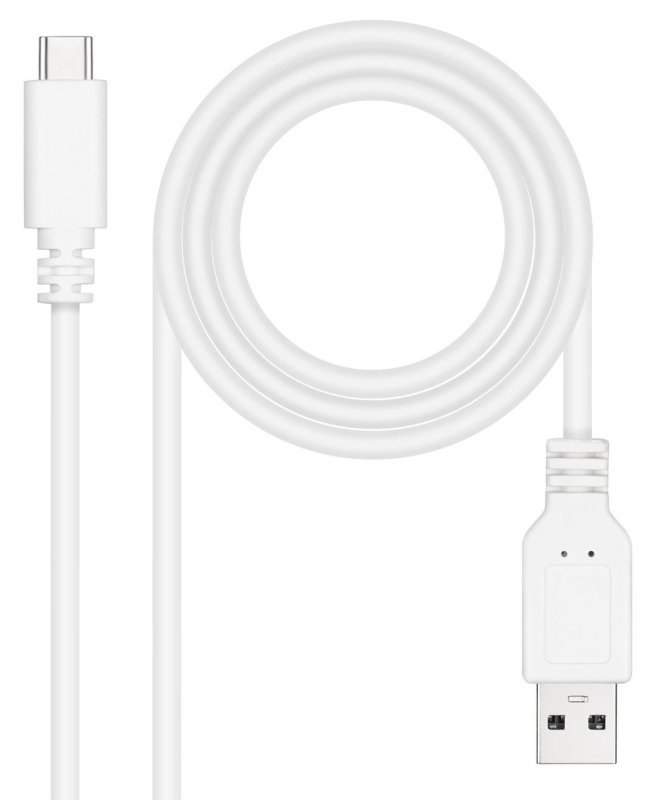 Câble USB 2.0 Nanocable 10.01.2101-L150-W 3A USB-C/M-A/M 1.5M Blanc