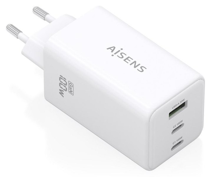 Cargador GaN AISENS 100W 2XUSB-C 1XUSB-A Charge Rapide Blanc