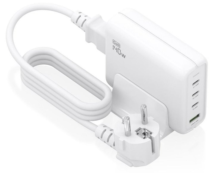 Cargador Aisens GaN 140W 3XUSB-C PD3.1 QC4.0 1XUSB-A QC3.0 Blanc