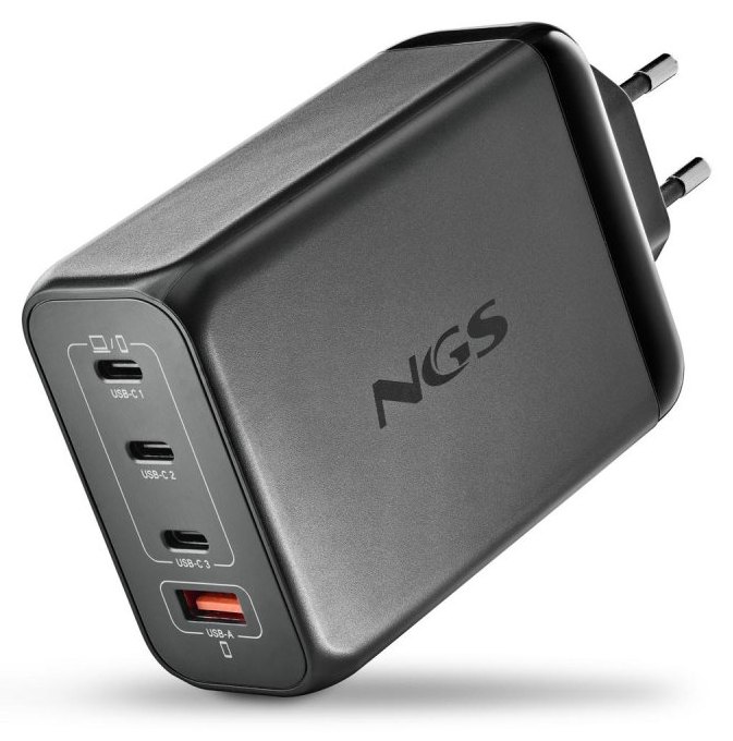 Cargador NGS BUD 240W 3 USB-C + 1 USB-A Charge Rapide Noir