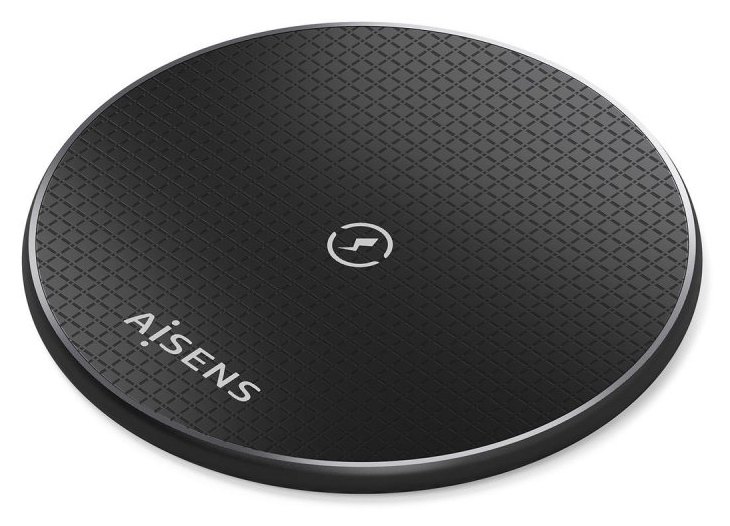 Aisens Cargador sans fil USB-C 15W pour smartphone, noir, intérieur, technologie Qi