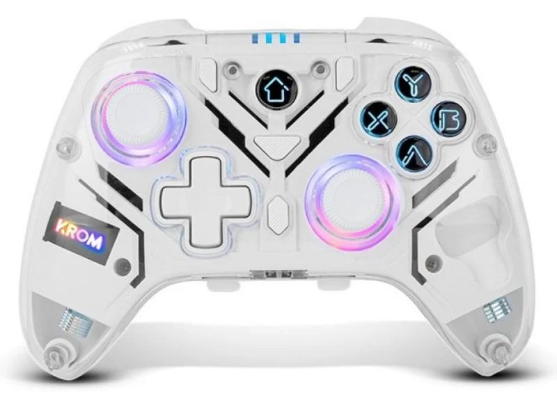 Manette Krom Krystal Bluetooth 5.0 RGB transparente macros PC Switch Android iOS