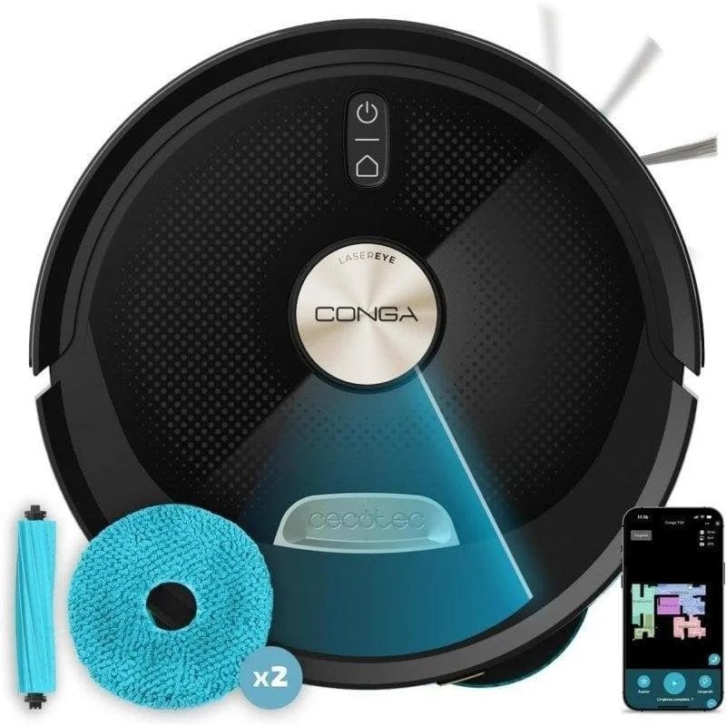 Aspirateurs Robots et Laveur Cecotec Conga M100 Spin AI Navigation IA 20.000 Pa brossé Antinœuds