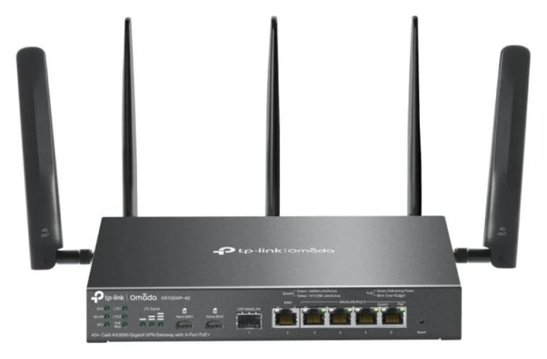 Omada Routeur TP-Link ER706WP-4G Double SIM 4G Gigabit Ethernet 300 Mbit/s Antennes