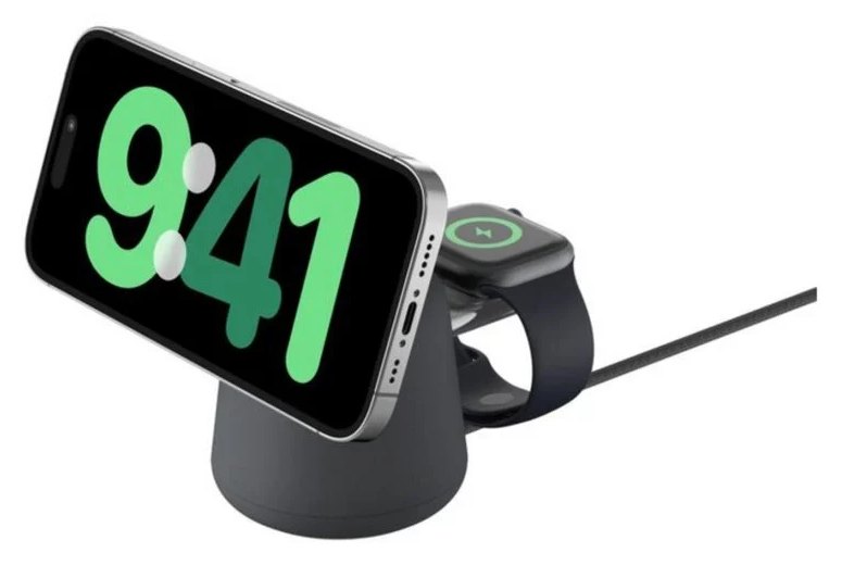 Cargador inalámbrico Belkin BoostCharge Pro QI2 2 en 1 15W USB-C PD 1,5 m Gris
