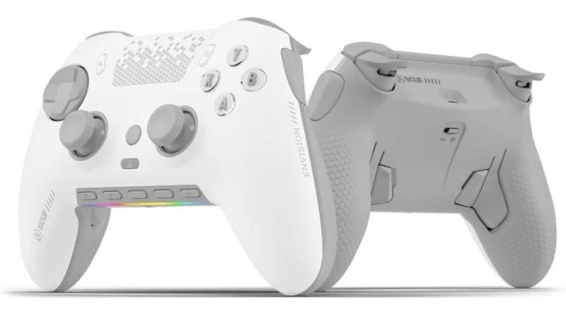 Manette Scuf Envision PRO Wireless Blanc ABXY mécaniques 11 boutons reconfigurables RGB PC