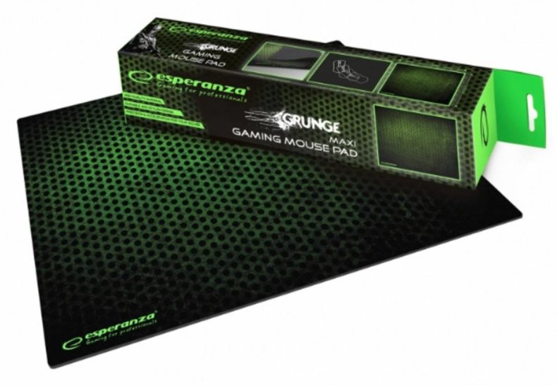 Tapis de souris gaming Esperanza EGP103G Noir Vert base antidérapante confortable