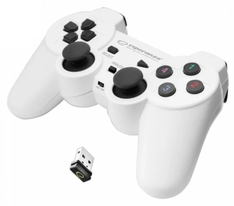 Gamepad Esperanza EGG108W Sans Fil PC Playstation 3 2,4 GHz Noir Blanc
