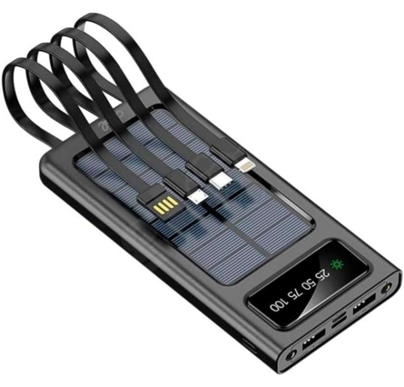 Batterie externe Cool 8434847080475 10 000 mAh solaire 4 ports câble intégré