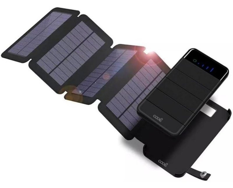Batterie externe Cool 8434847080482 Power Bank solaire 10000 mAh noir 4 ports