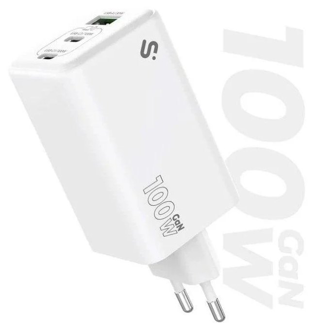Chargeur Subblim SUBCHG-6G1003 GaN 100W USB-C+C+A Compact Universel Blanc