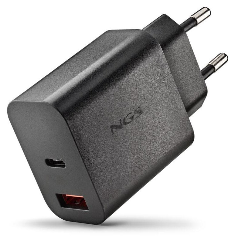 Chargeur NGS ERA 20W Black GaN USB-C PD PPS USB-A QC3.0 Charge rapide