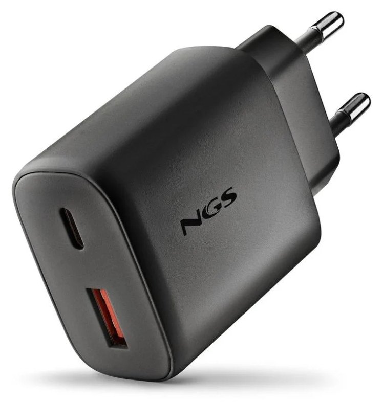 Chargeur NGS ERA 45W GaN USB-C et USB-A charge rapide noir
