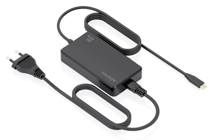 Chargeur GaN Aisens ASCH-1PD65D068-BK 65W USB-C 1XPORT Noir câble 1,8 m