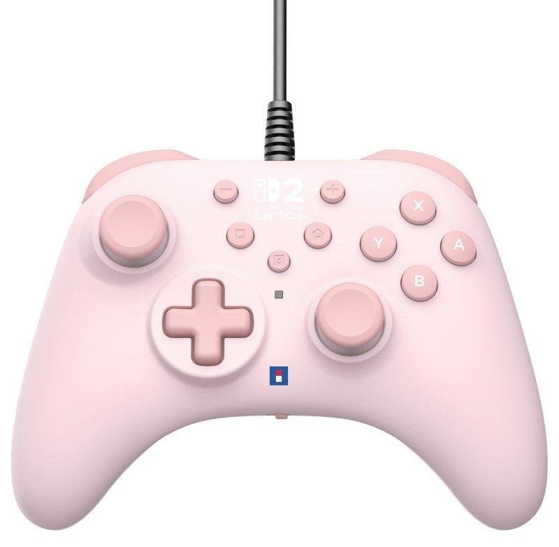 Hori HORIPAD Turbo Rose pour Nintendo Switch 2/ OLED/ Switch, Gamepad Filaire 3 m