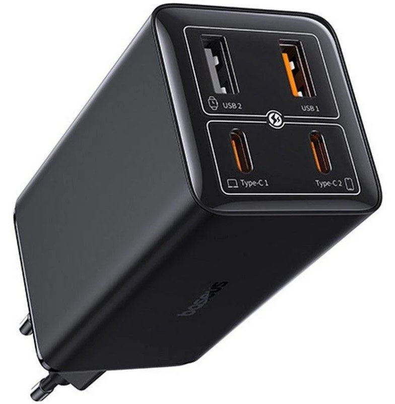 Chargeur Baseus GAN6 Pro 100W 2C+2U Noir avec câble Type-C 1M