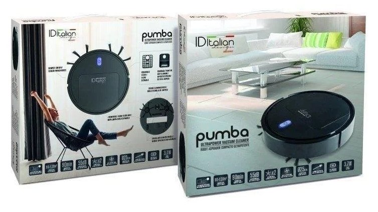 Aspirateur Robot et Laveur Italian Design Pumba Robot Cleaner Navigation Basique 1.800 Pa