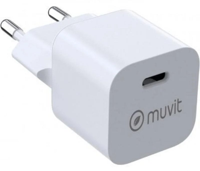 Chargeur mural Muvit SN-TC201JD1E020A USB-C 20W bioresine compact PD
