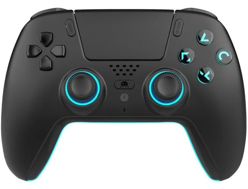 Manette Bluetooth LED noire Trade Invaders HW-1019 pour PS5 et multiplateformes