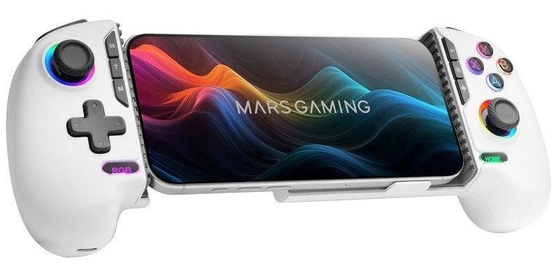 Gamepad Bluetooth Mars Gaming MGPXPRO 2EN1 Jusqu'à 7" PS4/Switch/PC/Android/iOS Blanc