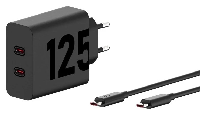 Chargeur rapide Motorola Turbopower 125 W à double port USB-C avec câble de 1 m