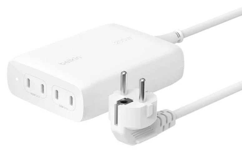 Chargeur Belkin BoostCharge Pro 200 W GaN 4 ports USB-C Blanc