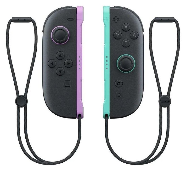 Manette Nintendo Joy-Con 2 Violet/Vert avec sangles pour Switch 2 Bluetooth