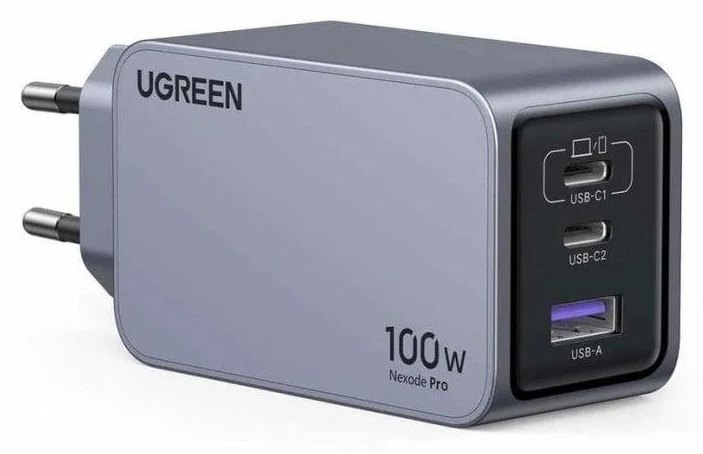 Chargeur UGREEN Nexode Pro 3 Ports GaN Charge Rapide USB-C Câble Inclus