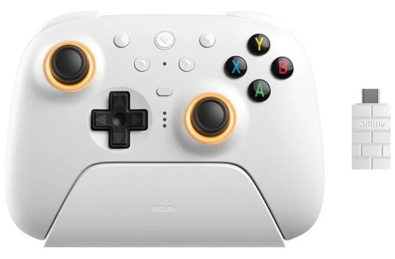 Manette sans fil 8BITDO Ultimate 2 2,4 GHz blanche pour PC et Android avec vibration