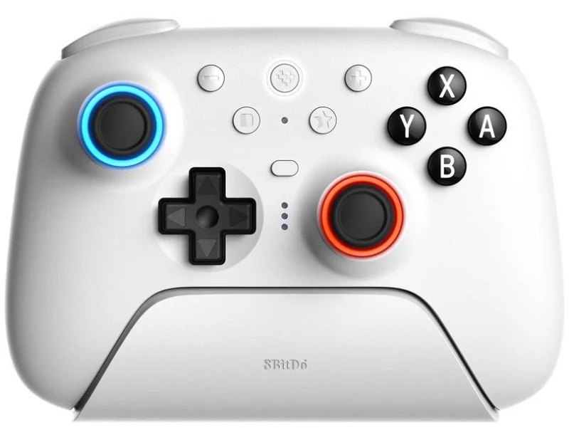 Manette sans fil Bluetooth 8BITDO Ultimate 2 blanche pour Switch 2 et PC avec vibration