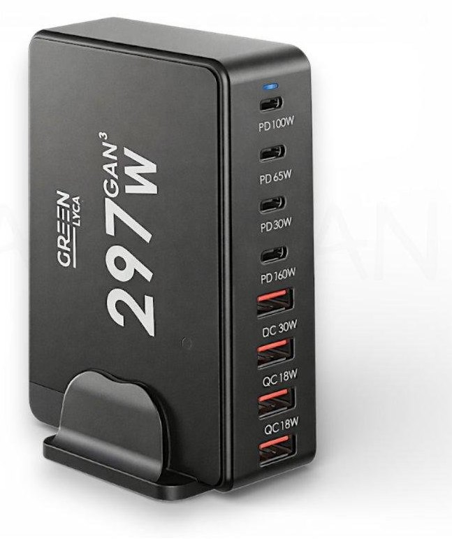 Station de charge USB Karawan 8 ports 297 W base amovible noir