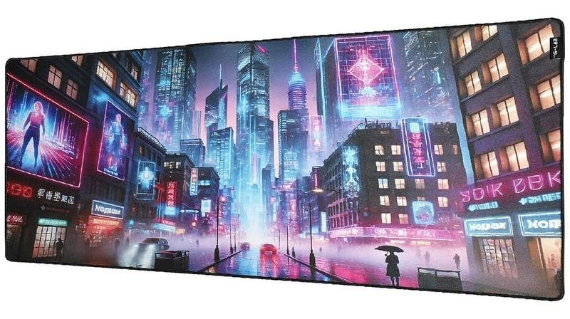 Tapis gaming The G-Lab PAD-CYBERCITY XXL base antidérapante flexible