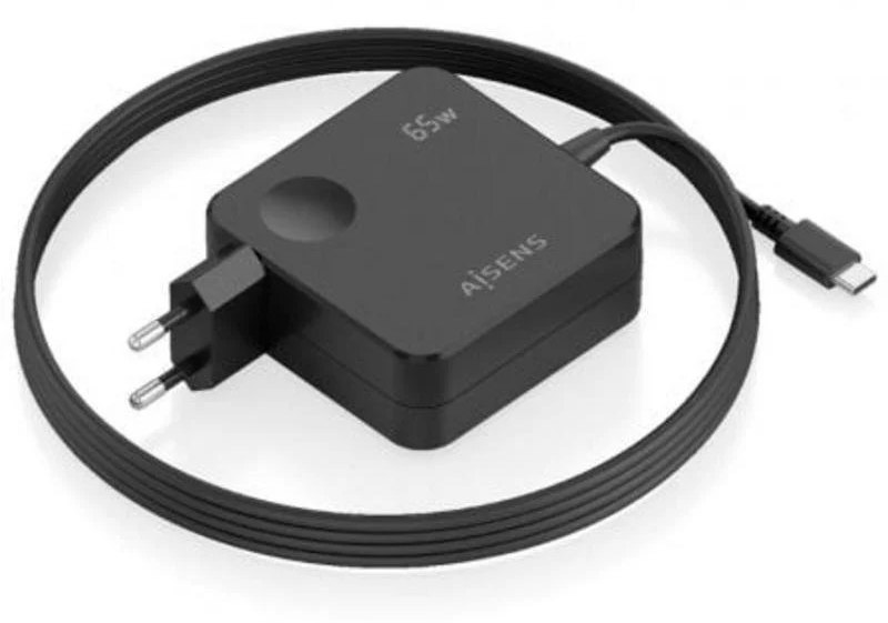 Chargeur mural Aisens ASCH-1PD65WL80-BK USB-C 65W GaN câble 1,5 m noir