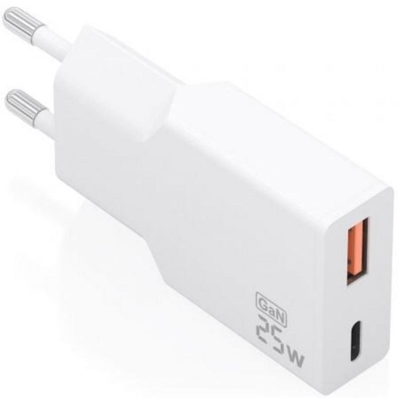 Chargeur Aisens A110-1000 GaN 25W USB-C PD3.0 QC4.0 USB-A QC3.0 Blanc