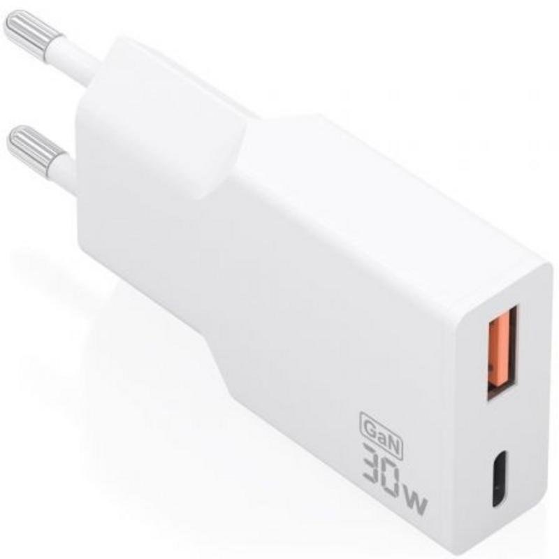 Chargeur Aisens A110-1002 GaN 30W USB-C PD3.0 QC4.0 USB-A QC3.0 Blanc